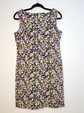Vintage 90s Prophecy Sag Harbor Ditsy Floral Cotton Sheath Dress